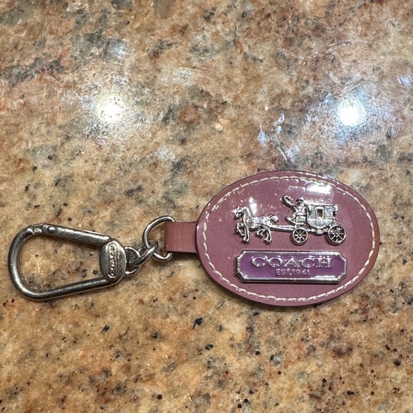 Coach Accessories - Coach Mauve Keychain with Silver Details